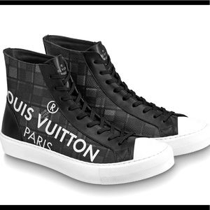 Authentic men’s LouisVuitton tattoo boot sneakers